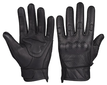 Men's Premium Leather Perforated Gloves