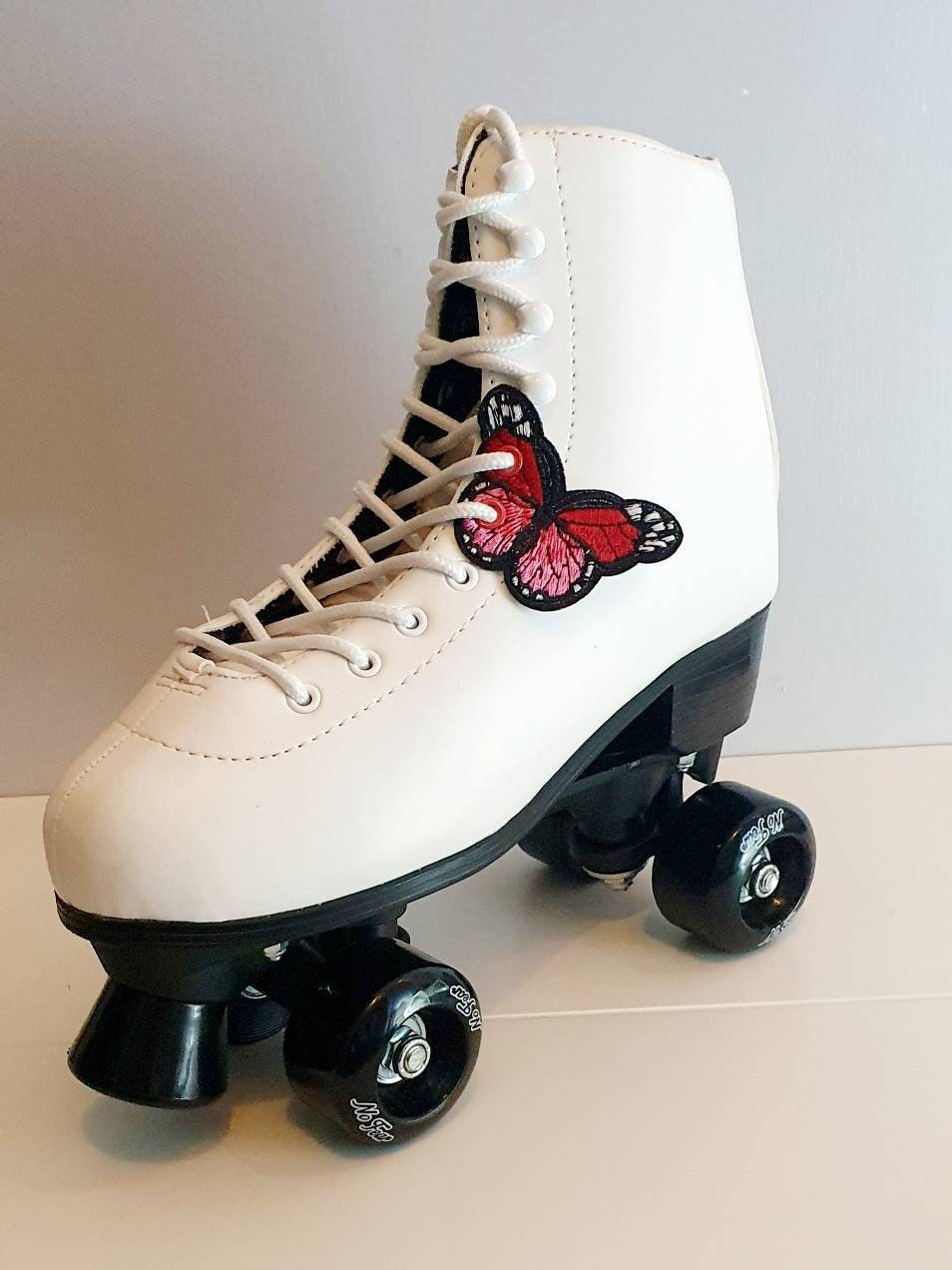 Red / Baby Pink Butterfly Shoe / Roller Skate Accessories / Etsy