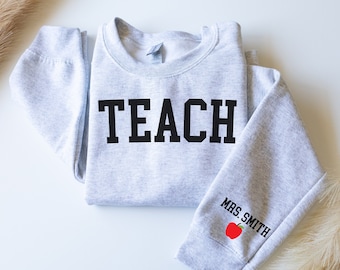 Personalized Teacher Shirt, Teacher Appreciation Gift, Gift for Teacher, Custom Teach sweatshirt, Teacher Apple Shirt, Teacher Name Shirt