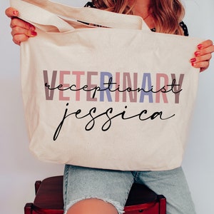 Veterinarian Receptionist Gift Bag, veterinarian receptionist Tote Bag, veterinarian receptionist Appreciation, Vet receptionist Gifts,