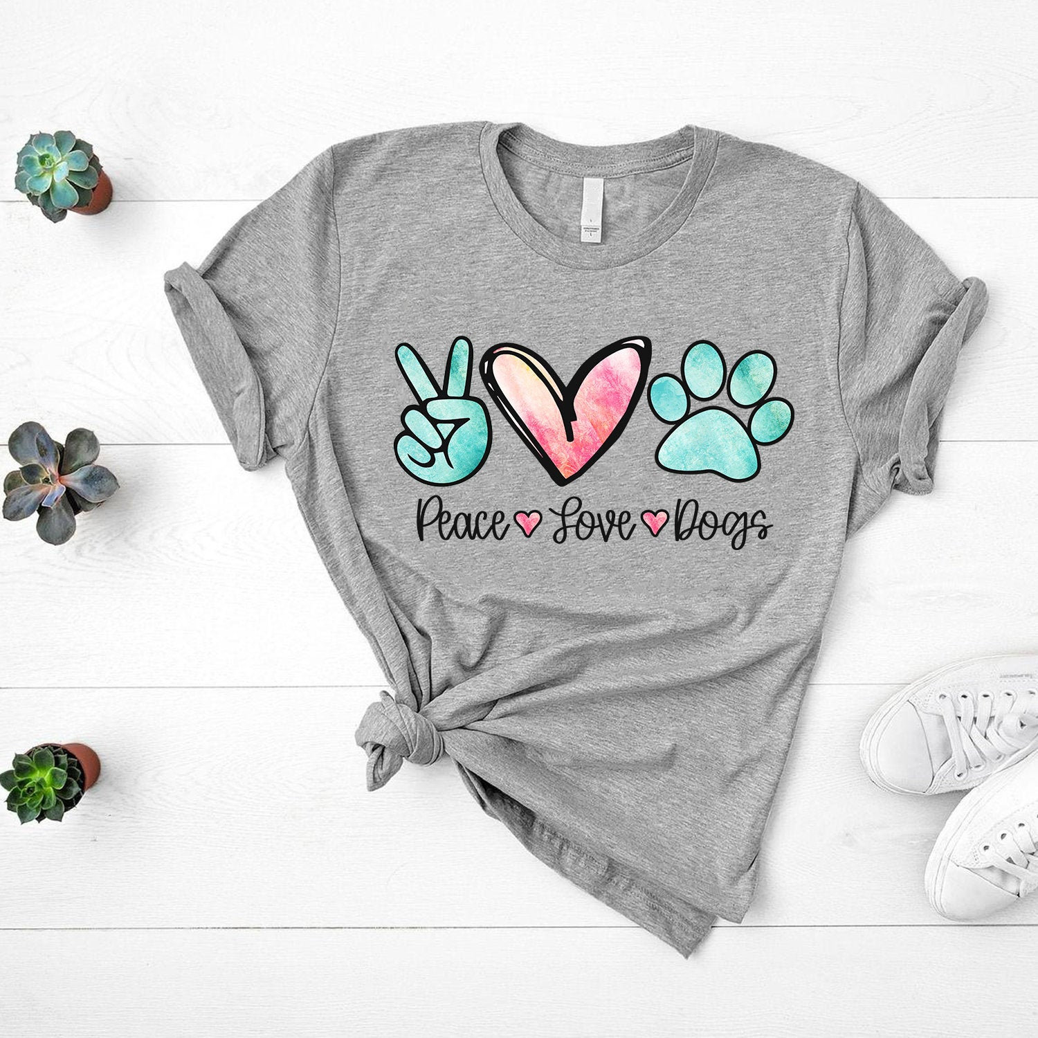 Peace Love Dogs Tshirt Dog Lover Shirt Dog Mom Shirt Etsy