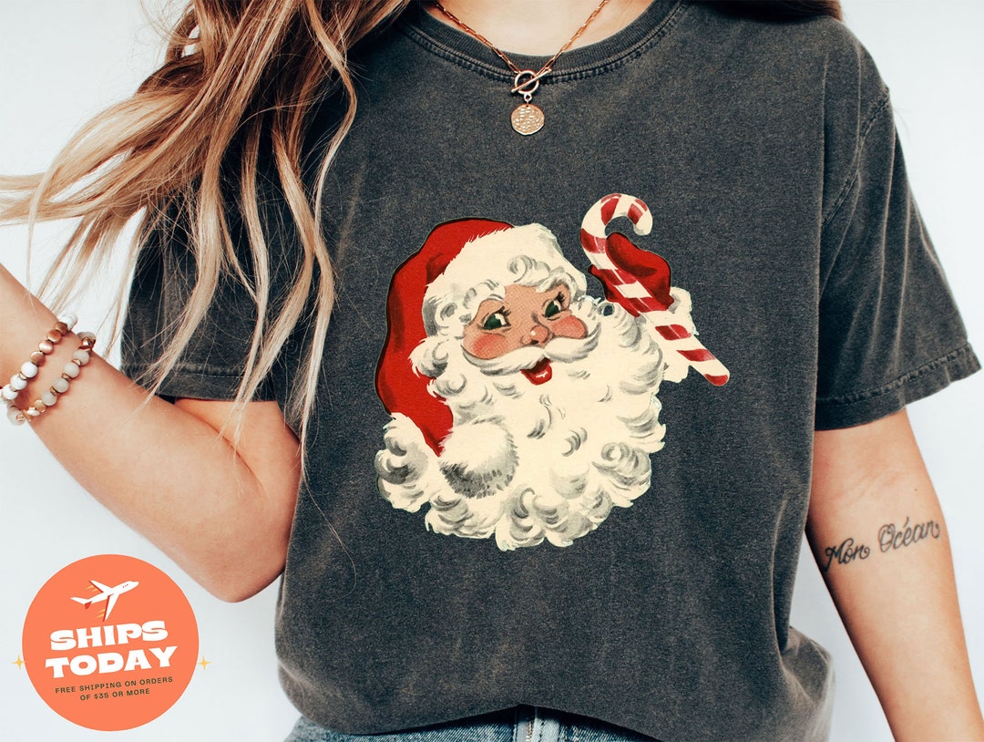 Christmas Santa Shirt Retro Santa Shirt Gift for Christmas - Etsy