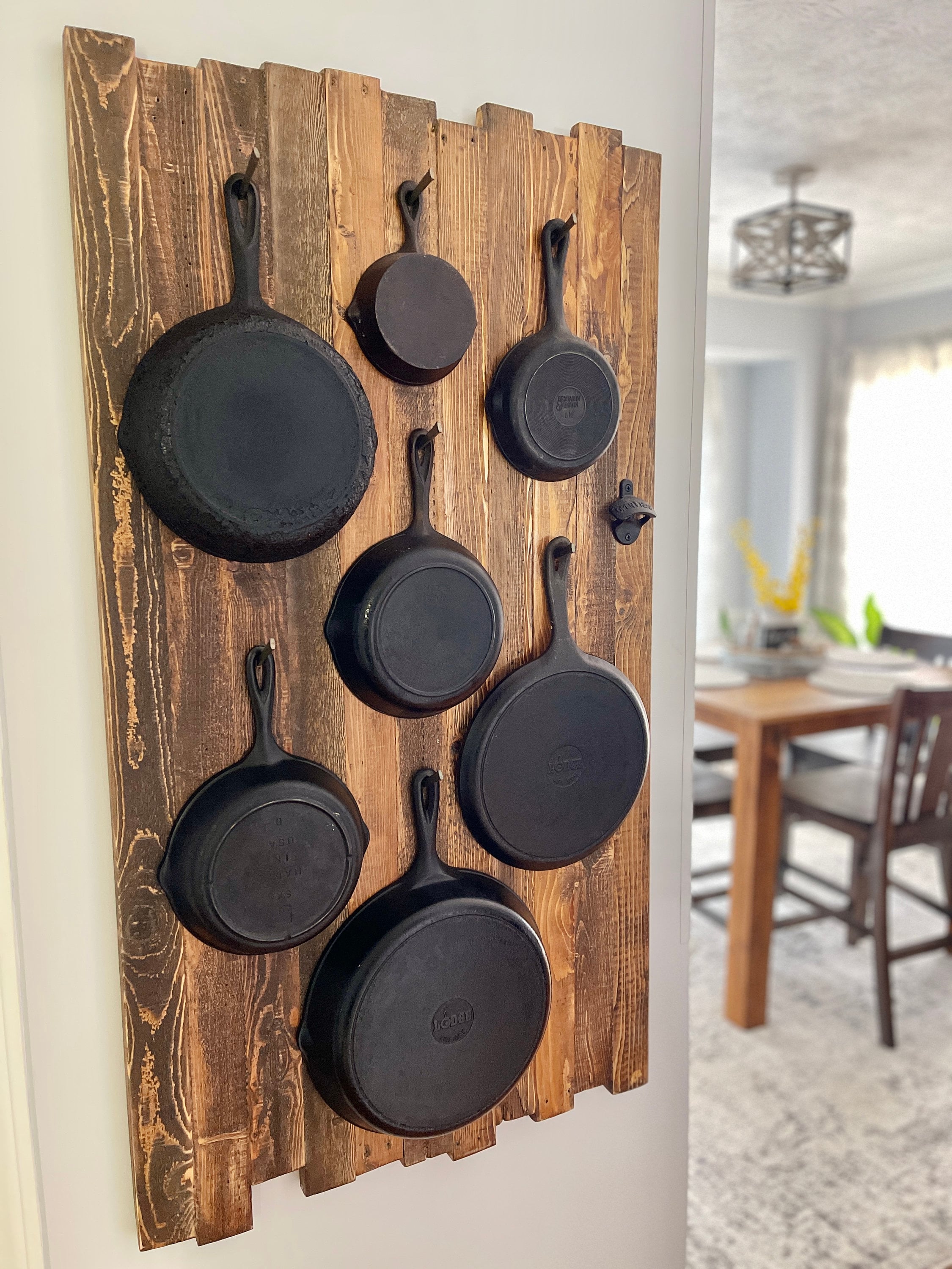Vintage Gray Solid Wood Pan & Pot Organizer Rack
