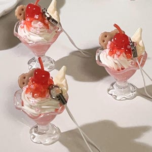 strawberry milkshake keychain