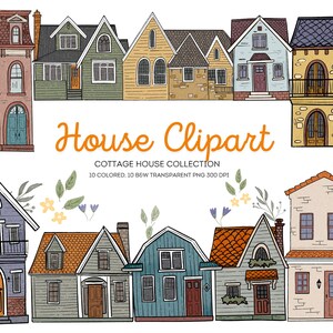 Cottage house clipart cute houses icon hand-drawn houses modern cottage farm house hi-res png houses black outline houses png colorful house