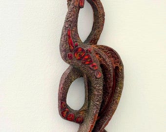 Large Ars Munda Wall Sculpture Brutalist Bird Wall Art Mid Century Modern Resin Relief German Design 1970s