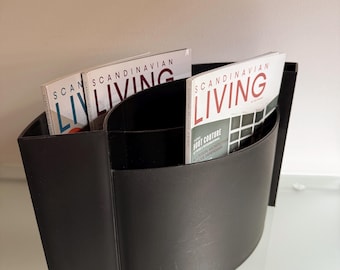 Authentics Wave Magazine Rack Hansjerg Maier Aichen Black Postmodern Organizer Italian Design 1991