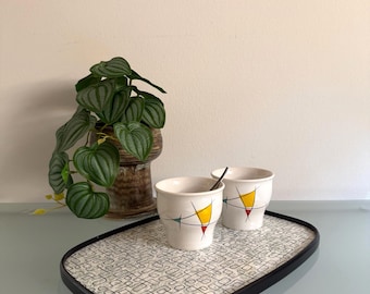 Vintage Mid Century Modern Serving Tray Atomic Design Double Sided Tray Retro Plastic Tray 1960s Home Decor