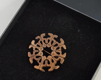 Vintage Eivind Hillestad Bronze Brooch Norwegian Modernist Jewelry Scandinavian Design