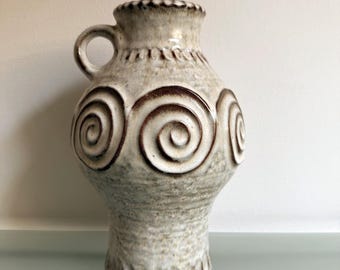 Vaso vintage Jasba, Germania Ovest | Grande ceramica artistica di metà secolo | Vaso in ceramica scultoreo stile Fat Lava | 27 cm