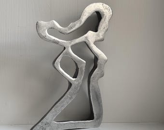 Aluminum Trivet Abstract Female Figure Teun Kees Design Dutch Modernist Sculpture Kitchen Decor