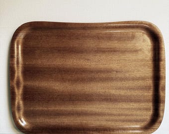 Vintage Finnish Serving Tray Svens Krona Wood Veneer Tray Scandinavian Mid Century Tea Coffee Breakfast Tray