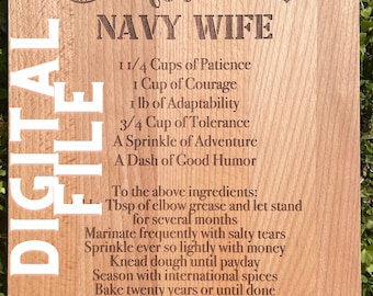 Recipe for A Navy Wife SVG/Digital File