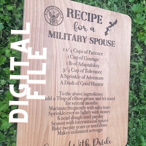 Recipe for a Military Spouse Digital File/SVG