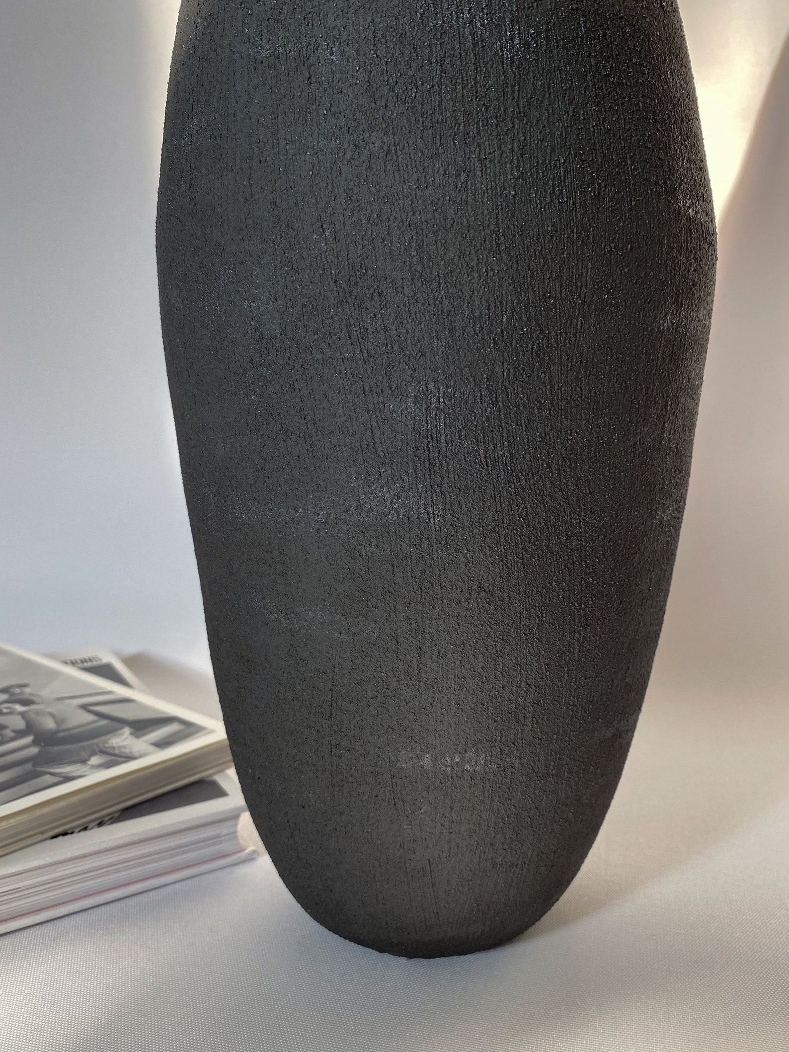 Tall ceramic vase black ceramic vase Etsy