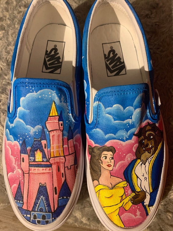 Detailed Beauty and the Beast Custom Vans princess Shoes | Etsy