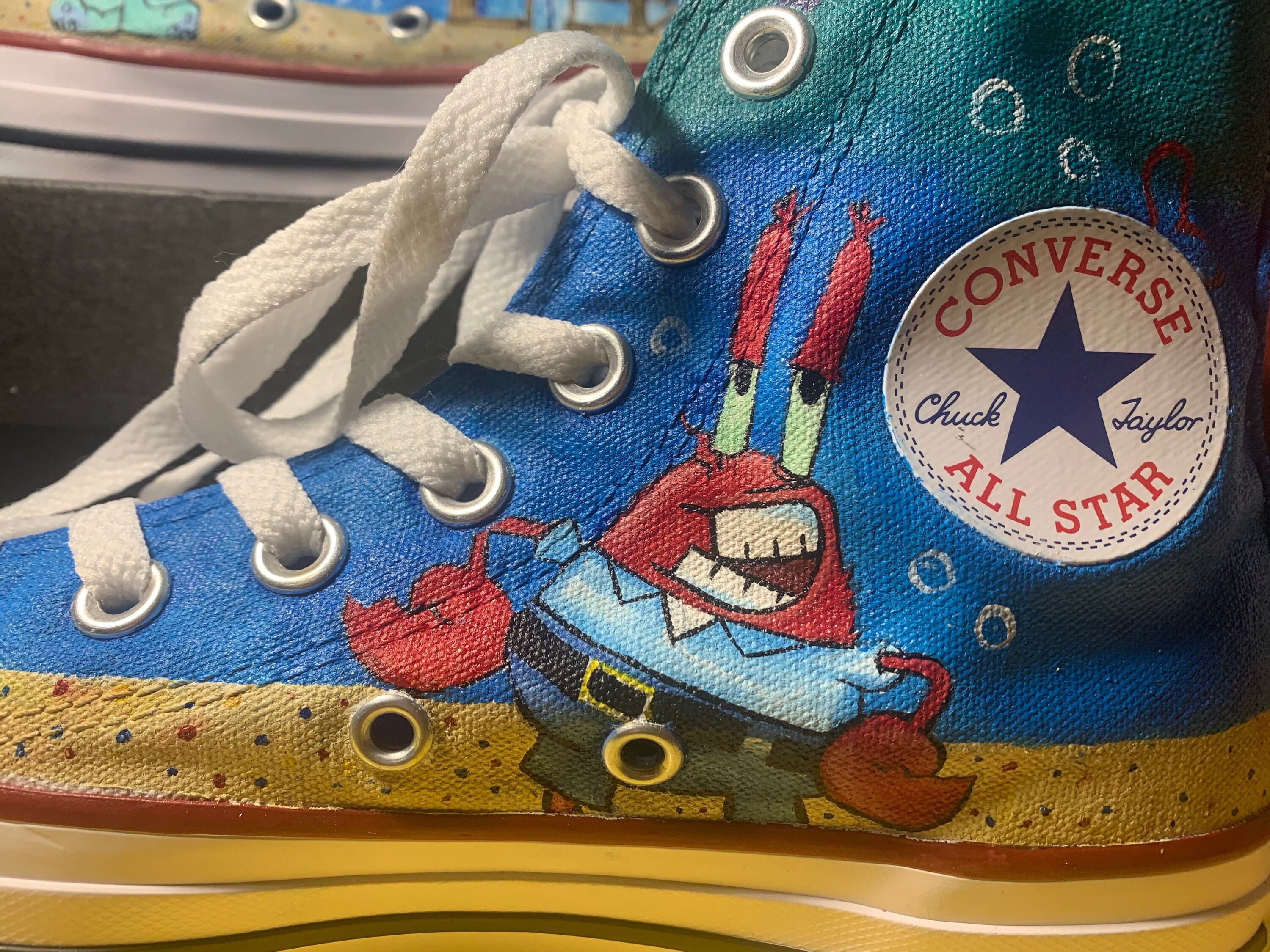 Niños Custom Bob Esponja High Top Zapatos Personalizados Etsy