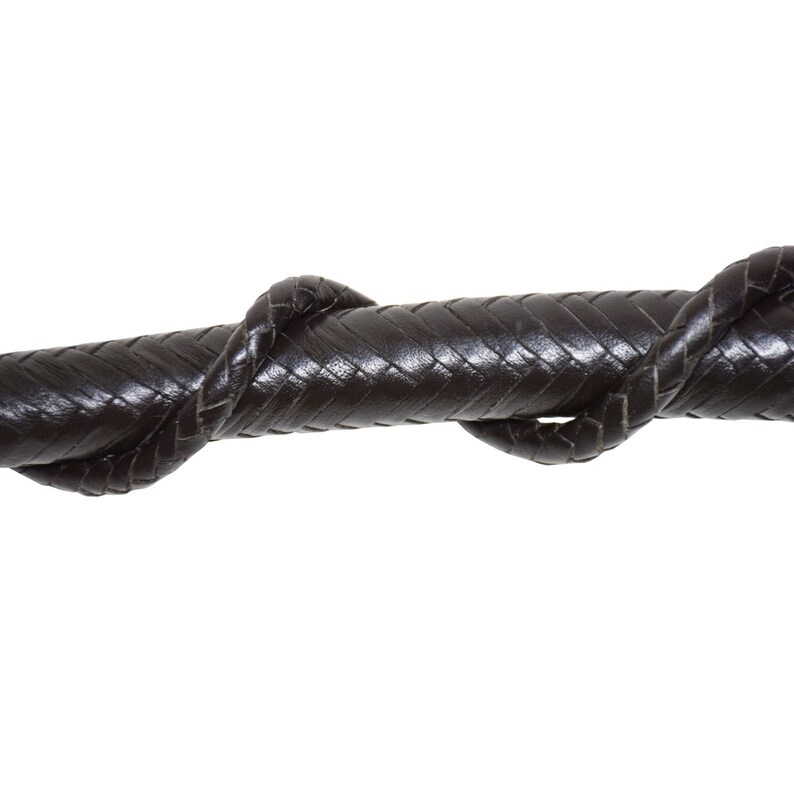 Fouet Serpent 4 Feet En Cuir De Kangourou Tressé Main - Leather Phobia (WP-9062-A)
