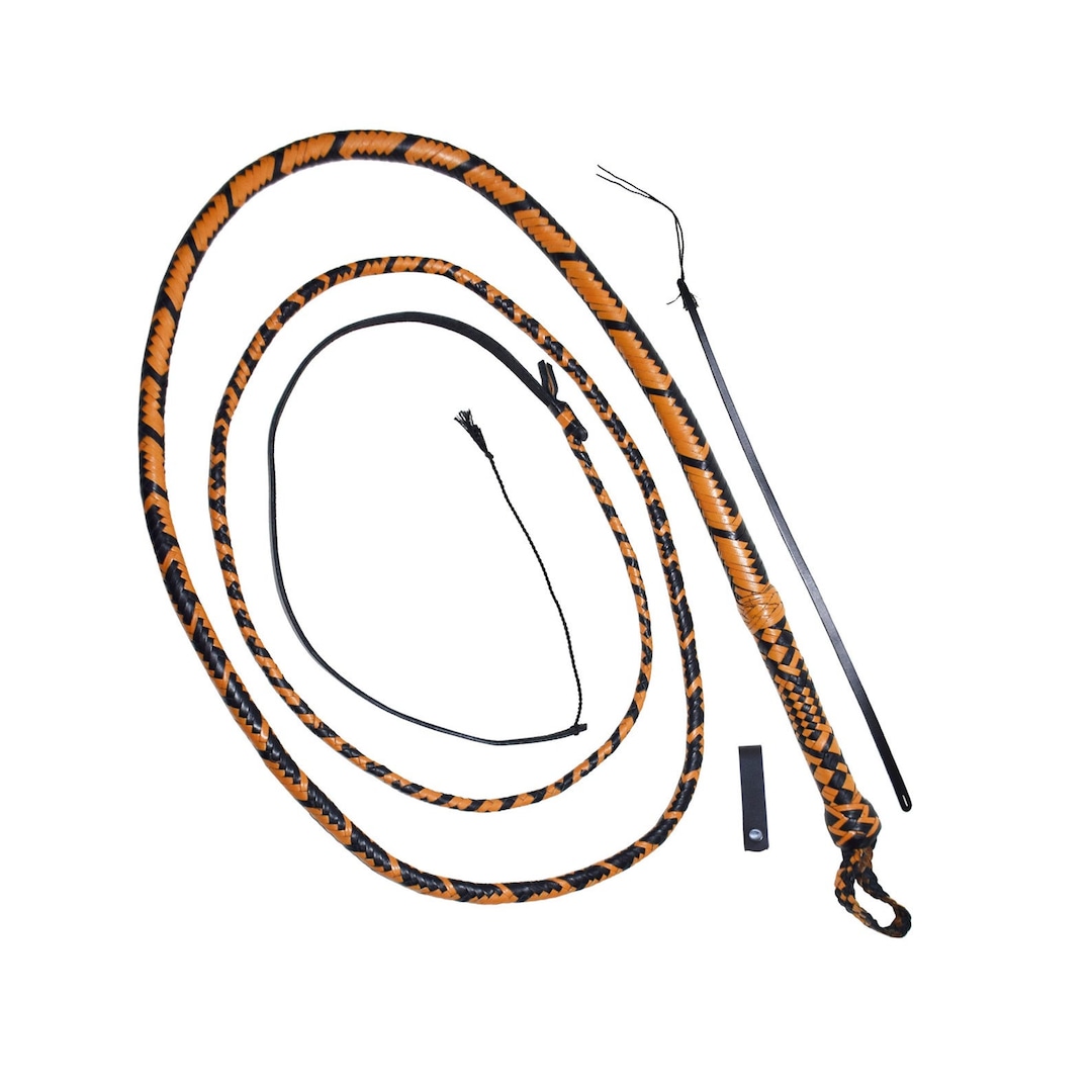 Leather Bullwhips Kangaroo Hide Leather Bullwhip 3 Feet to 12 Feet Long