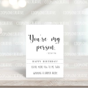 Grey&#39;s Anatomy Birthday Card, Birthday Card, Instant Download Birthday Card, Printable Card, Printable Birthday Card, Grey&#39;s Anatomy
