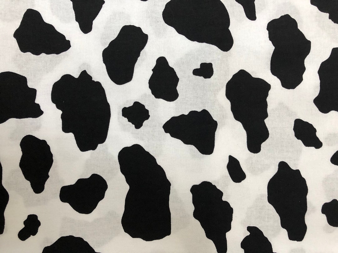 Cow Print Cotton Fabric 1/2 Yard Etsy