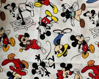 Mickey Mouse Toss Cotton Fabric 1/2 Yard