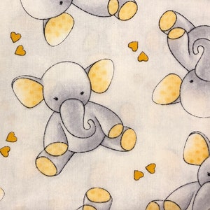 Elephant Cotton fabric - Gray FQ