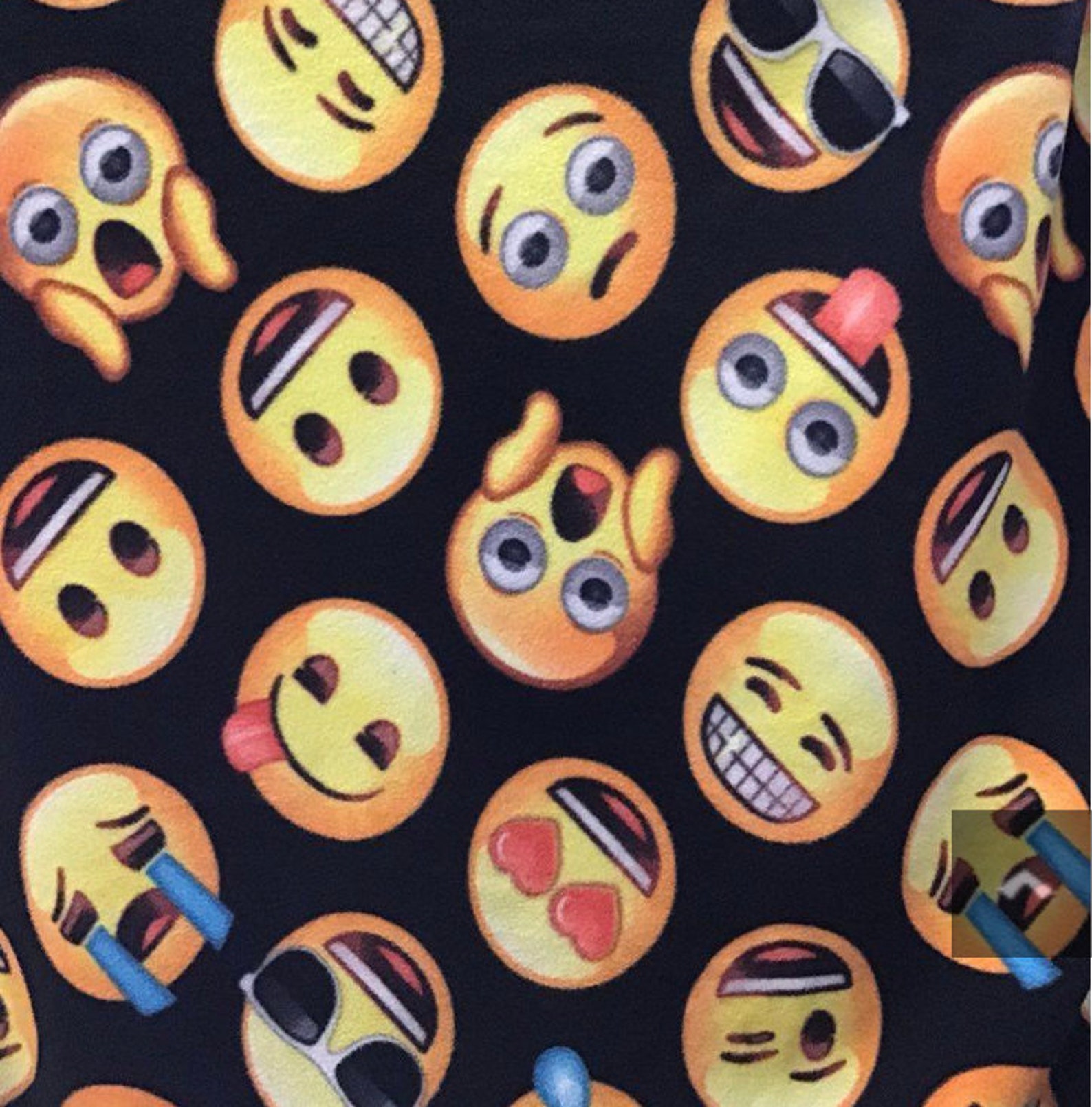 Emoji Cotton Fabric 1/2 Yard Etsy