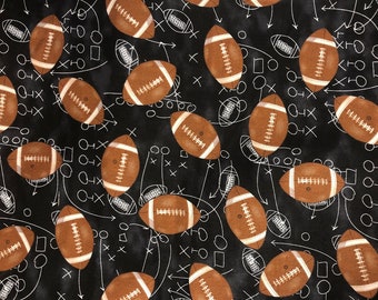 Footballs on Playbook Fabric 1/2 Yard