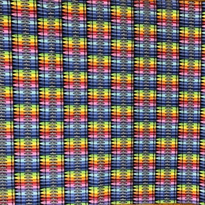 Rainbow Crayons Print Cotton fabric 1/2 Yard