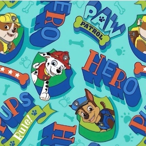 Paw Patrol Hero Fabric Cotton 1/2 Yard