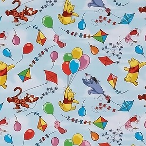 Disney Cotton Pooh Balloons and Kites - 1/2 Yard