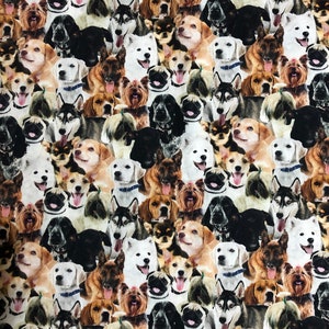 Bunch of Dogs Cotton fabric 1/2 Yard