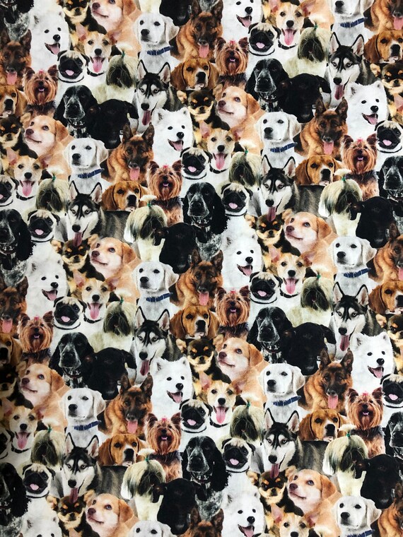 Bunch of Dogs Cotton fabric 1/2 Yard | Etsy