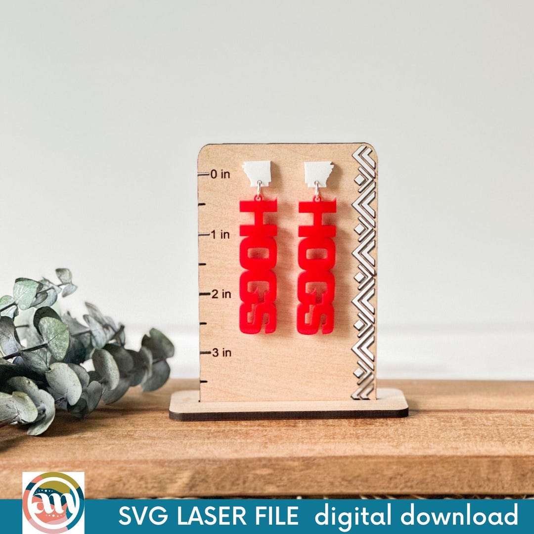 Ark Razorback Diy SVG, Hogs Arkansas Razorback Earrings, DIY Acrylic Earrings, Christmas ...