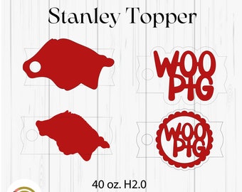SVG, Woo Pig Earrings, Hogs Earrings, Arkansas Earrings,  Sports Earring Studs, Razorback Stanley Topper  Laser Cut File for Glowforge