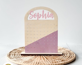 SVG Small Arch Earring Display Stand, Laser Cut File for Glowforge, Personalize with Name, Gift for Girl