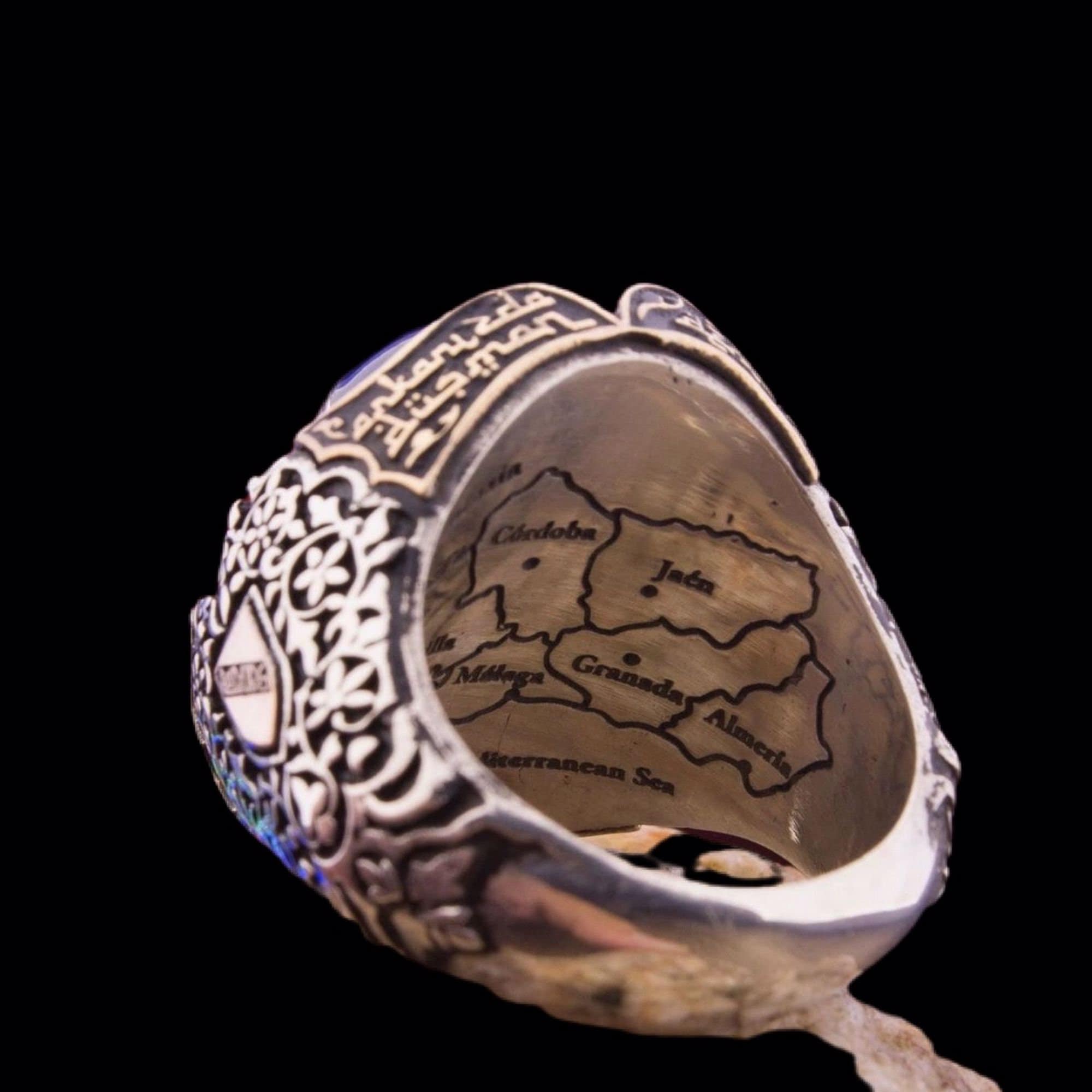 Islamic Ring Muslim Ring 925 Sterling Silver with Amber Etsy