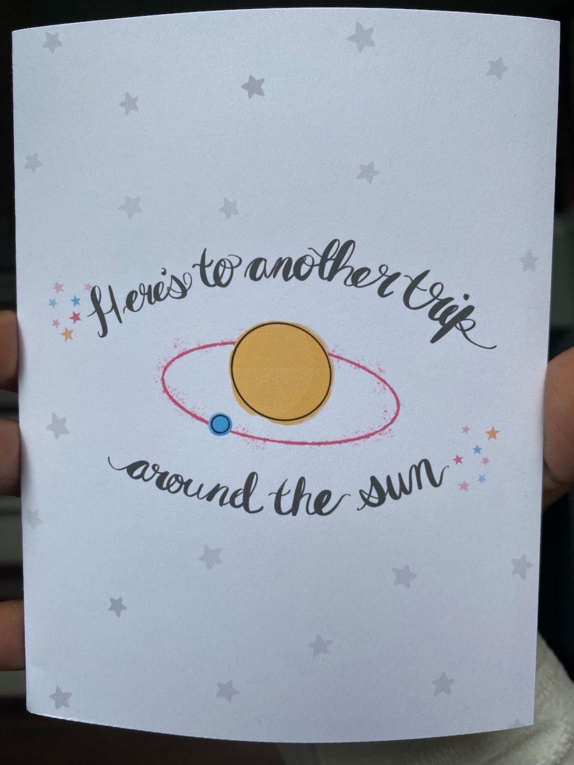 Here's to Another Trip Around the Sun Card, Happy Birthday Card, Cute