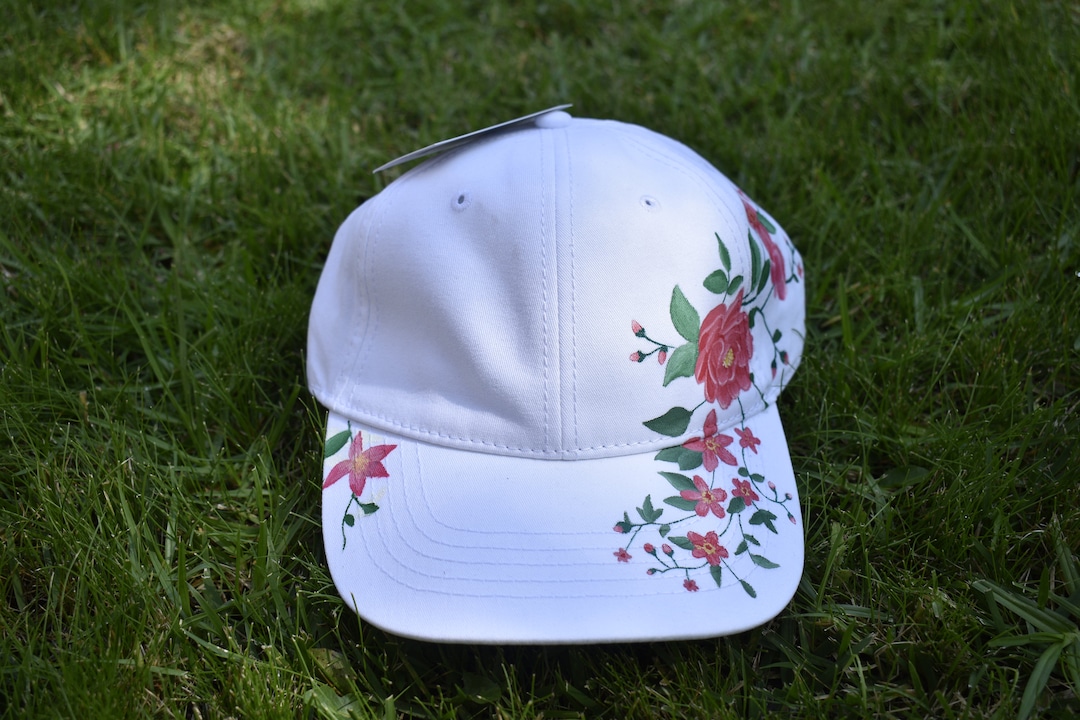 Handpainted Flower Cap - Etsy