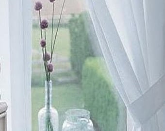 FarmHouse 54 Inch Long Premium Cotton White or Cream Curtain (Pair)