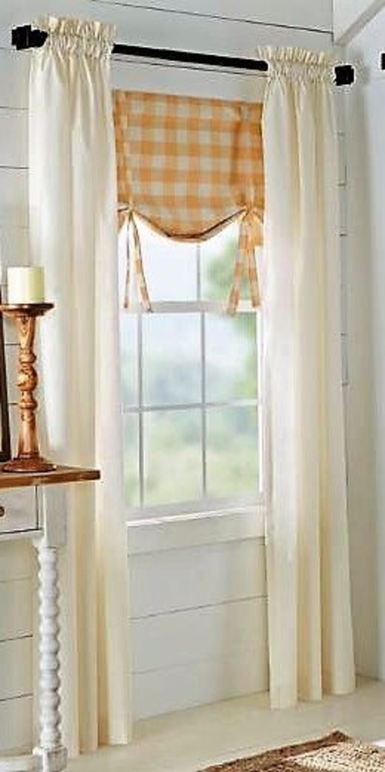 FarmHouse 84 Inch Long Cream / White Premium Cotton Unbleached Muslin Curtain Panels USA image 2