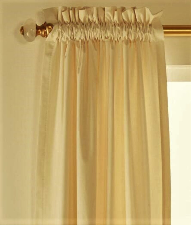 FarmHouse 84 Inch Long Cream / White Premium Cotton Unbleached Muslin Curtain Panels USA image 3