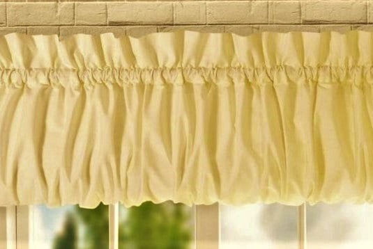 Amish Farmhouse Ivory Natural 144 Inch  Cotton Muslin Valance Lined Curtains 