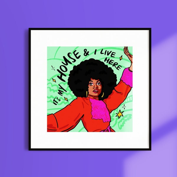 DIANA ROSS Art / It's My House Art Print / The Supremes / Disco Art / Cartel musical / DISCO / Motown / aprox 8x8 Art Print
