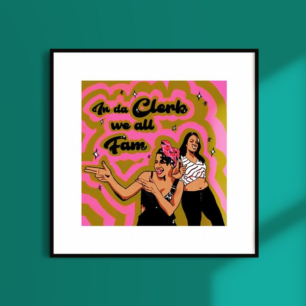 BROAD CITY Art | Fan Art Print | Feminist Poster | Wall Art | In Da Clerb | Abbi and Ilana | Pop Culture Prints | approx 8x8 Art Print