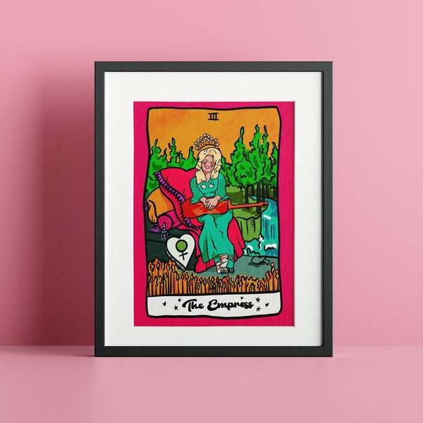 DOLLY PARTON Art | Tarot Wall Art | The Empress Tarot Card | A4 A5 Music POSTER | Country Music Art Print | Tarot Gift