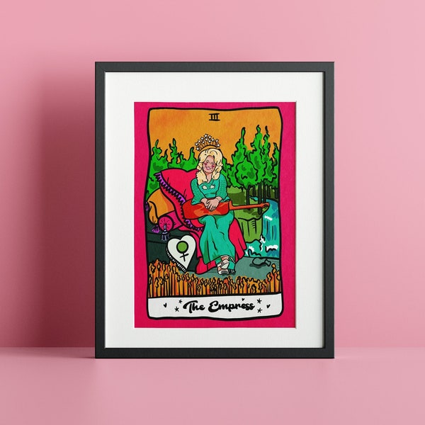 DOLLY PARTON | Art mural tarot | La carte de tarot de l'impératrice | POSTER Musique A4 A5 | Impression d'art musique country | Cadeau Tarot