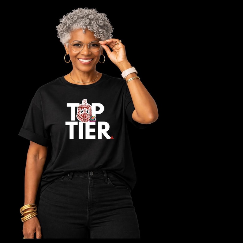 Delta Sigma Theta Shirt | Black History Shirt | Sisterhood Shirt | Top Tier DST Tee | Sorority Apparel | Delta Gift Black Shirt/White TT