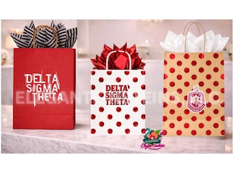 Delta Sigma Theta Custom Gift Bags | 1913 Gift Bags | Sorority Gift Packaging | Ready-to-Gift Bags | Custom Gift Bag Set
